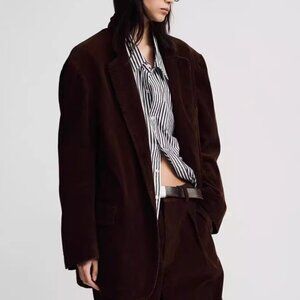 NWT Denimist Deconstructed Blazer Jacket Brown Corduroy Cafe XS/S/M
